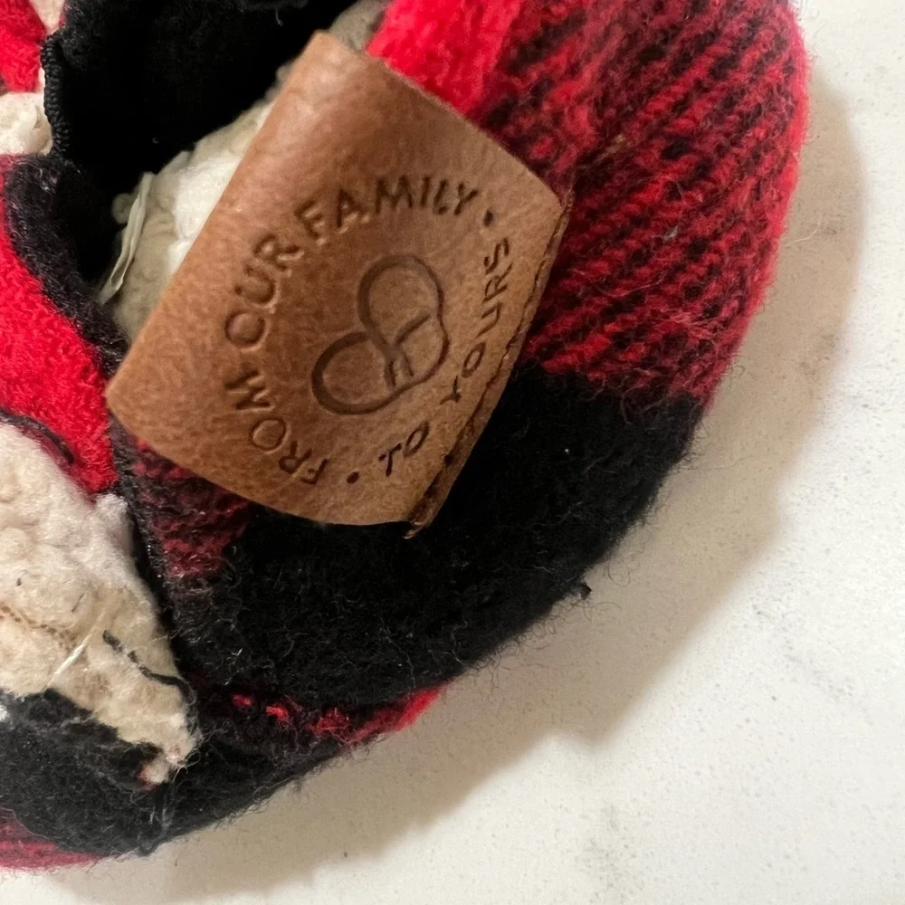 Plaid Baby Moccasins - Red and Black
